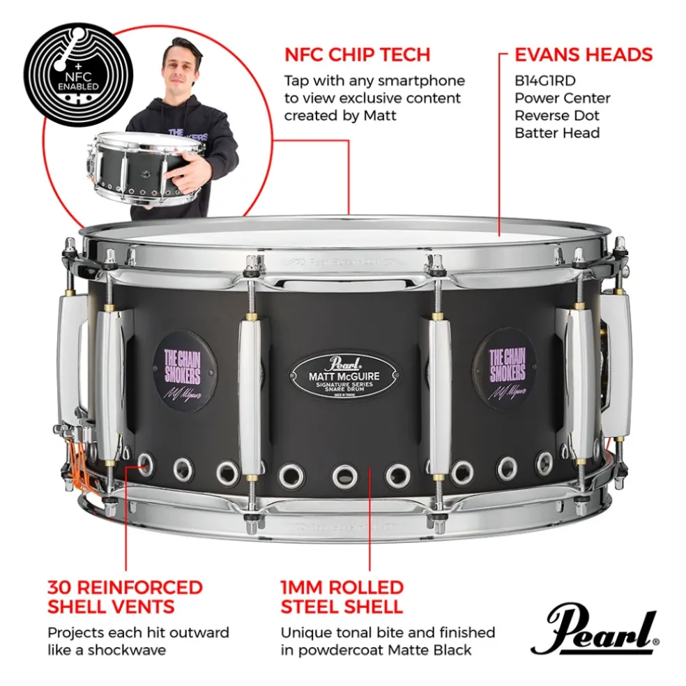 Pearl Matt Mcguire Tour Edition Snare 14X6.5