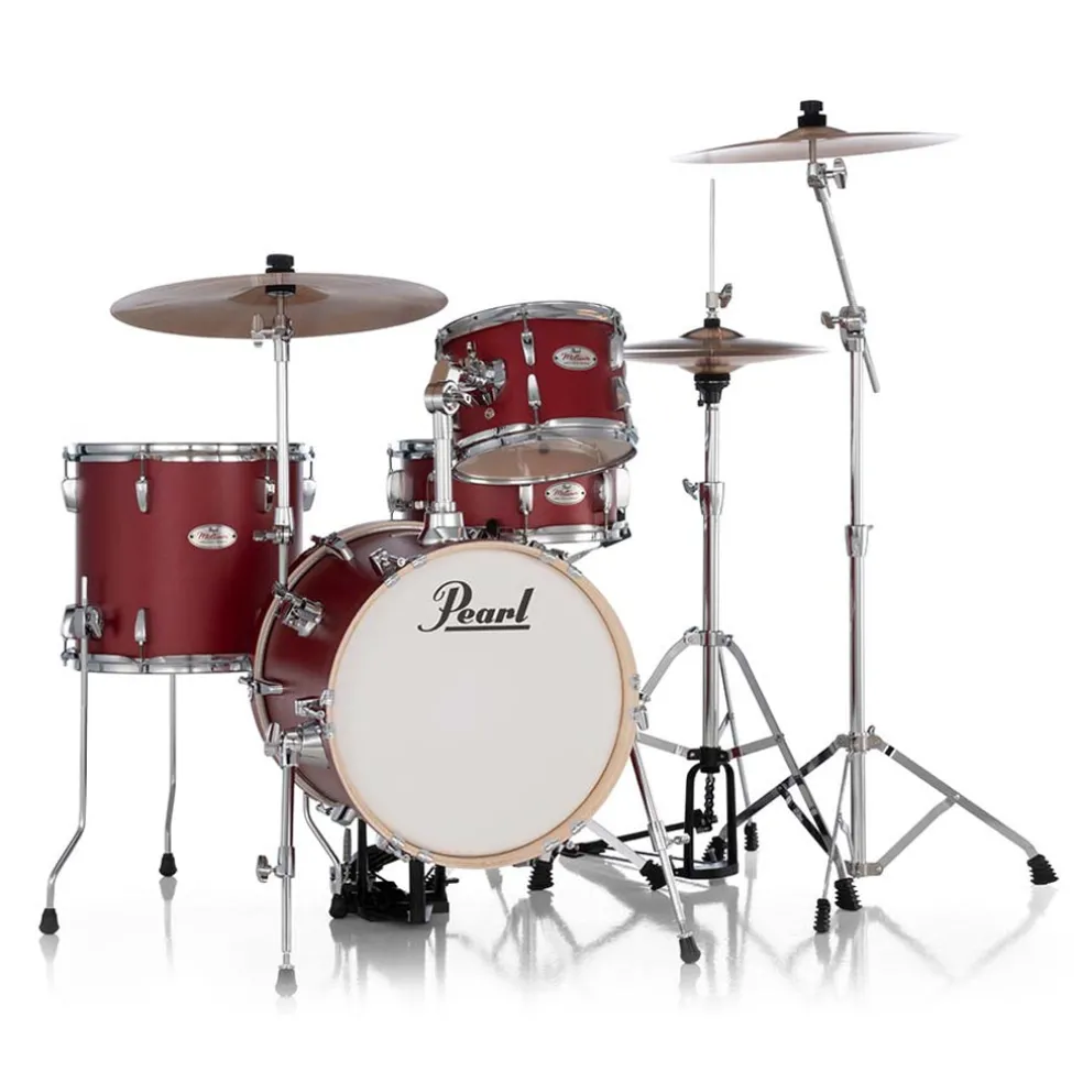 Pearl Midtown 4-pc Compact Drum Set w/Hardware - Matte Red