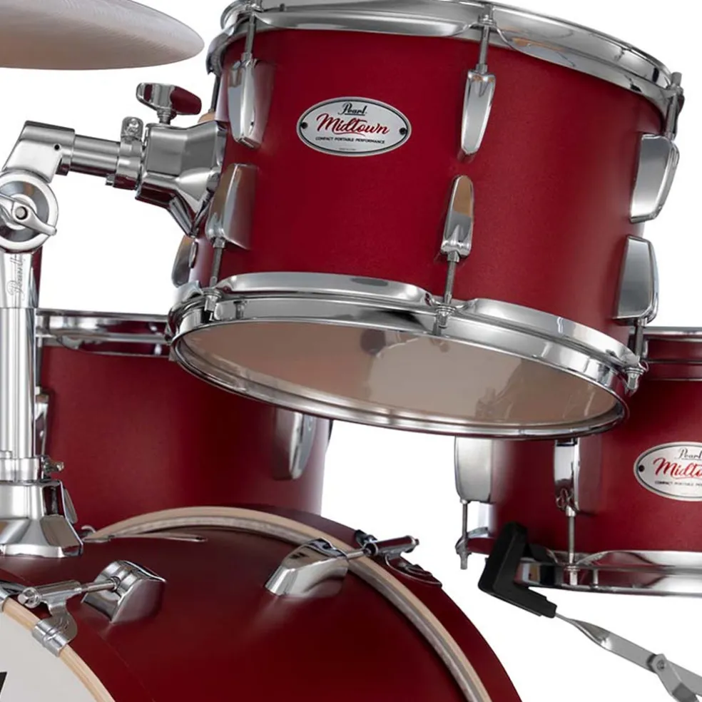 Pearl Midtown 4-pc Compact Drum Set w/Hardware - Matte Red