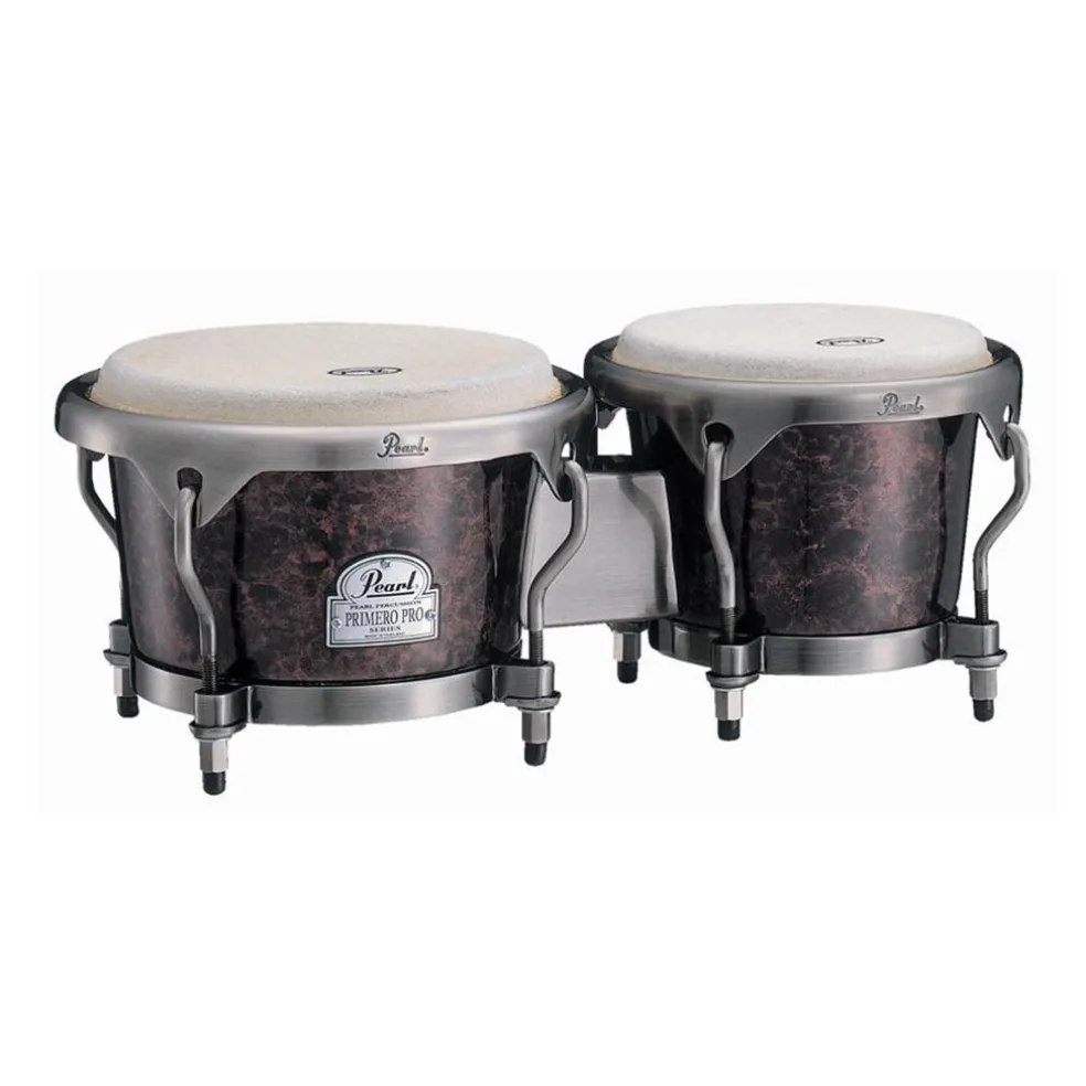 Pearl Primero Pro Bongos: 7"/8-1/2" Fiberglass - Wine Red Marble