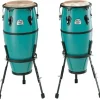 Pearl Primero Series Fiber Conga Set 10"+ 11" w/ Stands - Deco Blue