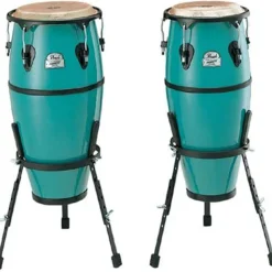 Pearl Primero Series Fiber Conga Set 10"+ 11" w/ Stands - Deco Blue