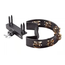 Pearl Quick Draw Tambourine Gold Jingles with Quickmount Holder - X Model