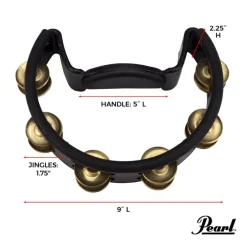 Pearl Quickmount Tambourine With Brass Jingles