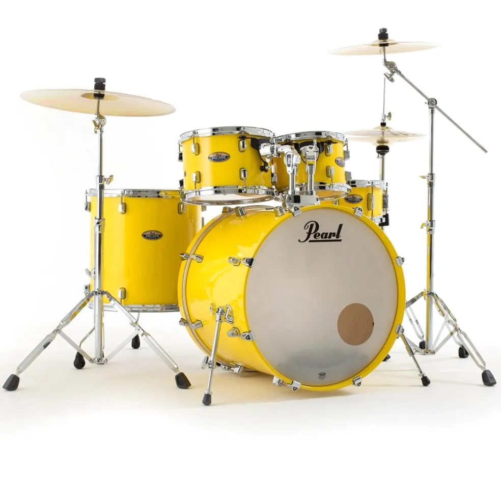 Pearl 22" Decade Maple 5-Piece Drum Kit Package with Zildjian Cymbals (S Series) & Hardware - Solid Yellow