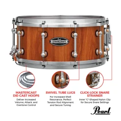 Pearl 14"x6.5" StaveCraft Makha with Thai Oak DadoLoc Snare Drum