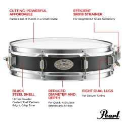 Pearl 13"x3" Steel Effect Piccolo Snare