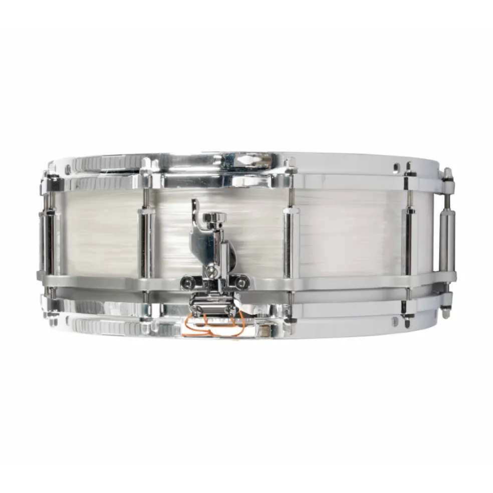 Pearl 14"x6.5" 75th Anniversary President Series Free Floater Phenolic Snare Drum - Pearl White Oyster