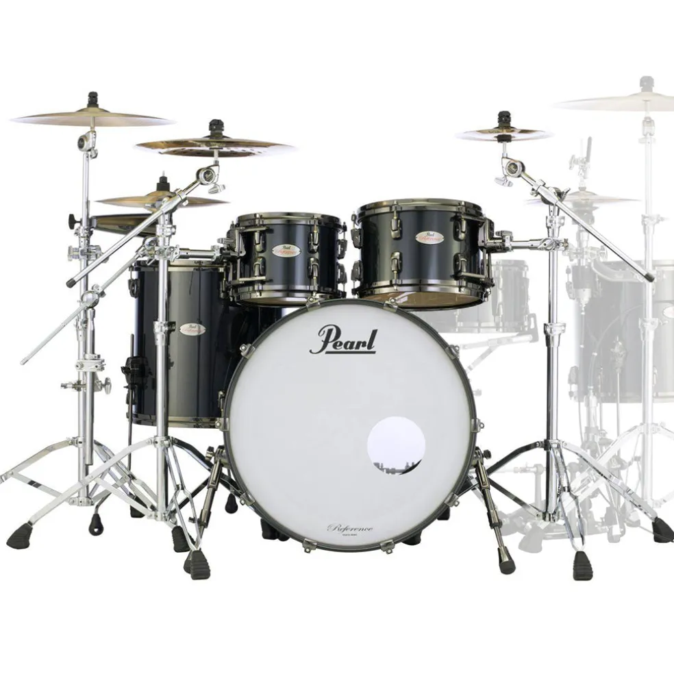 Pearl Reference 4-Piece Shell Pack 10, 12, 16, 22 - Black Pearl w/ Black Nickel Hardware