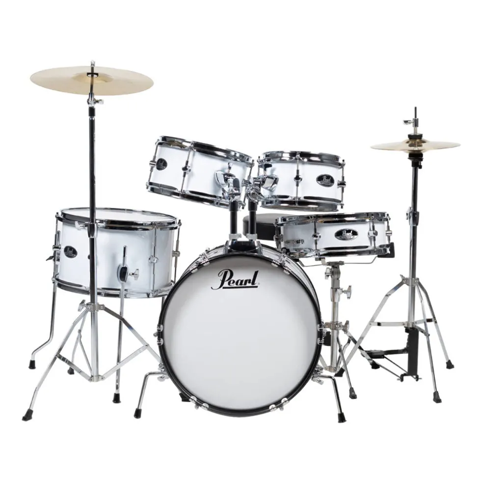 Pearl Roadshow Junior 5-Piece Drum Kit Pack with Hardware & Cymbals - Pure White
