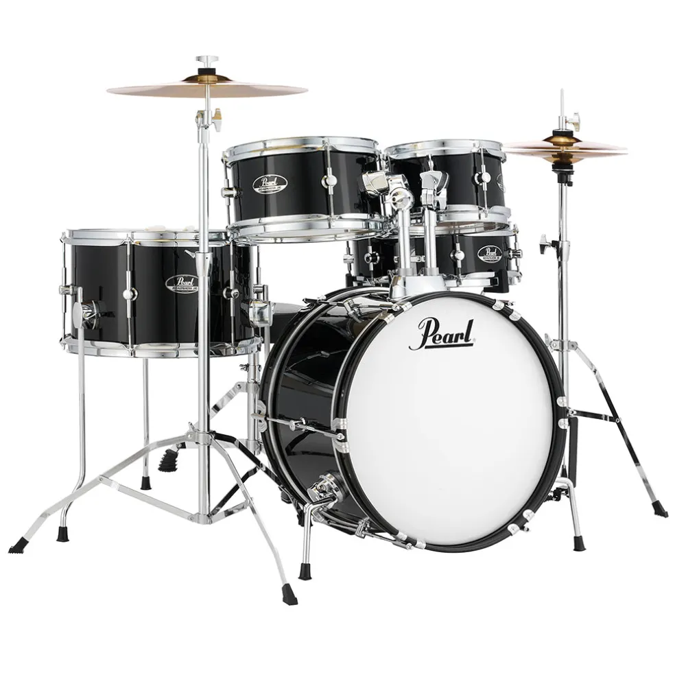 Pearl Roadshow Junior 5-Piece Drum Kit Pack with Hardware & Cymbals - Jet Black