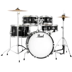 Pearl Roadshow Junior 5-Piece Drum Kit Pack with Hardware & Cymbals - Jet Black