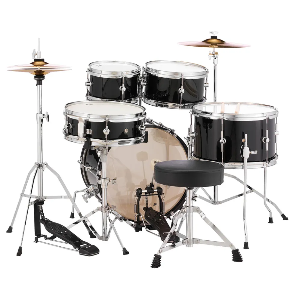 Pearl Roadshow Junior 5-Piece Drum Kit Pack with Hardware & Cymbals - Jet Black