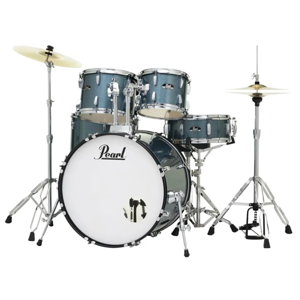 Pearl Roadshow 20" 5-PCS Fusion Drum Kit with Hardware and Cymbals - Aqua Blue Glitter