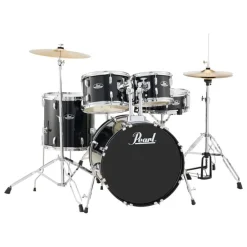 Pearl Roadshow 20" 5-PCS Fusion Drum Kit with Hardware and Cymbals - Jet Black