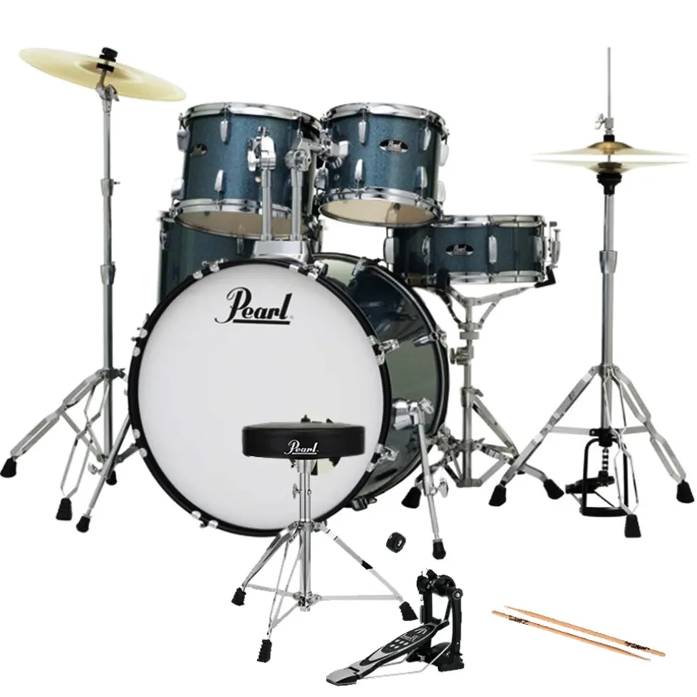 Pearl Roadshow X 20" 5-Piece Drum Kit Package with Zildjian Cymbals & Hardware - Royal Blue Metallic