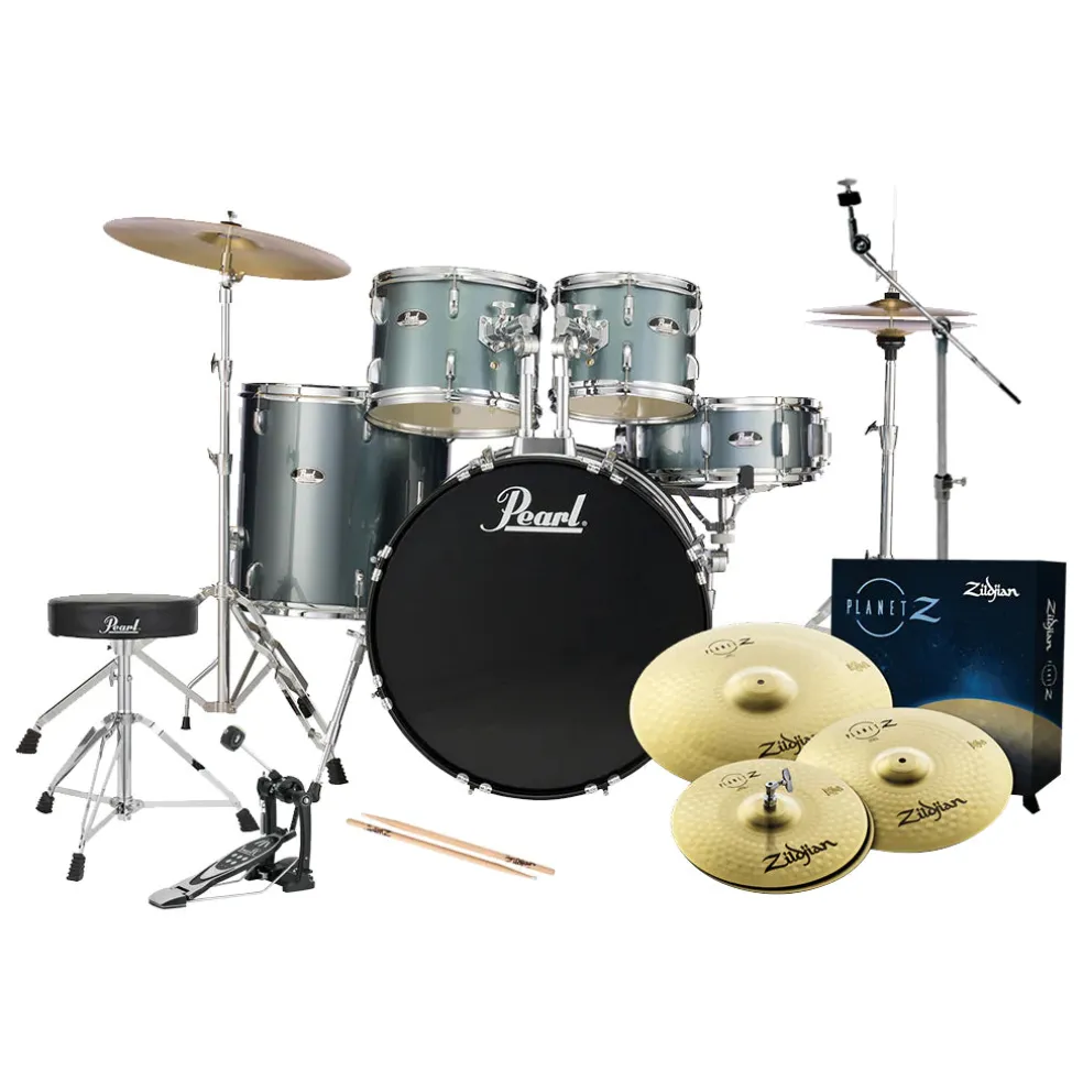 Pearl Roadshow X 20" 5-Piece Drum Kit Package with Zildjian Cymbals & Hardware - Royal Blue Metallic