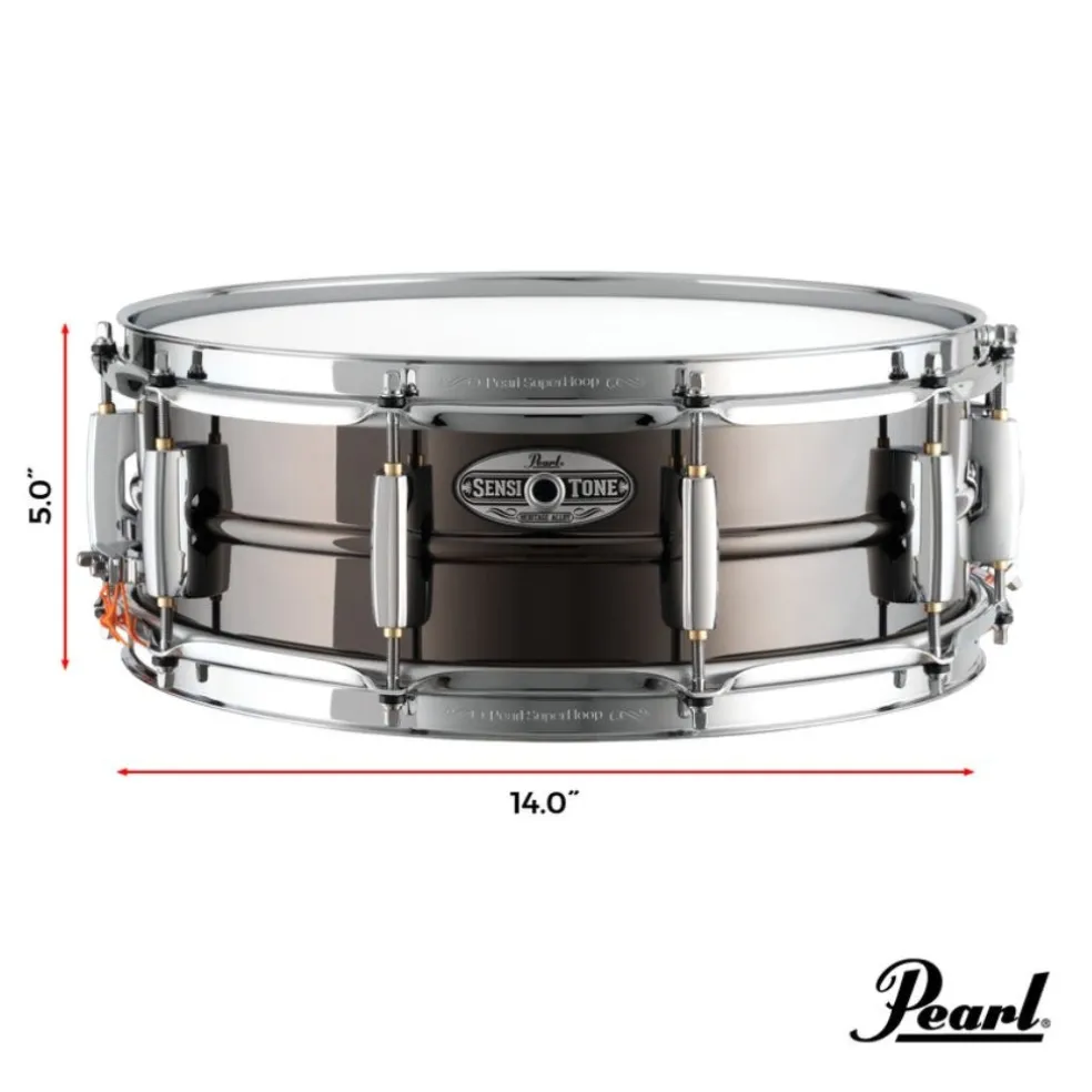 Pearl Sensitone Heritage Alloy 14"x5" Black Nickel over Brass Snare Drum