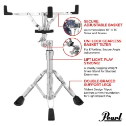 Pearl Snare Stand with Uni-Lock Tilter