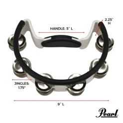Pearl Tambourine Steel Jingles w/ Mount Holder