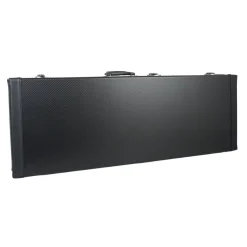 Premium Electric Guitar Hard Case, Black with Red Plush Interior