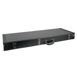 Premium Electric Guitar Hard Case, Black with Red Plush Interior