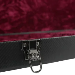 Premium Electric Guitar Hard Case, Black with Red Plush Interior