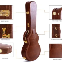 Premium LP Case - Brown w/ Red Plush Interior