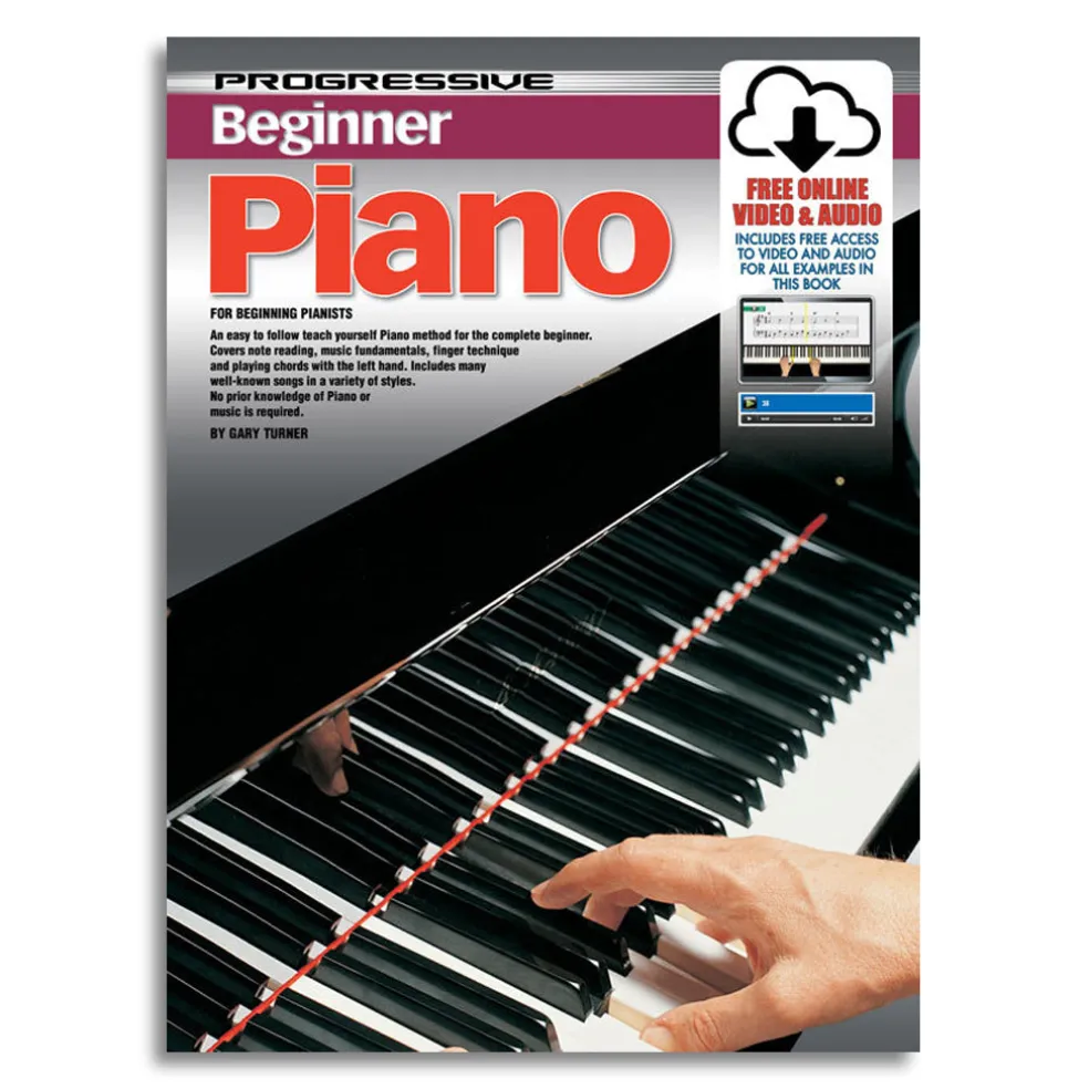 Progressive Beginner Piano Book with Online Video & Audio