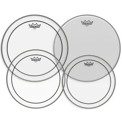 Remo Pro Pack Pinstripe Clear 10" 12" 14" FREE 14'' Ambassador Coated