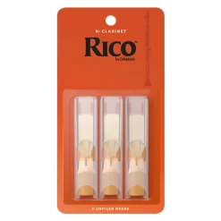 Rico by D'Addario Bb Clarinet Reeds, Strength 2.5 - 3 Pack