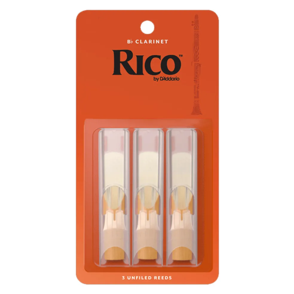 Rico by D'Addario Bb Clarinet Reeds, Strength 3.0 - 3 Pack