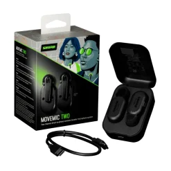 Shure Dual MoveMic Lavalier Microphone with USB-C Cables and Charging Cases