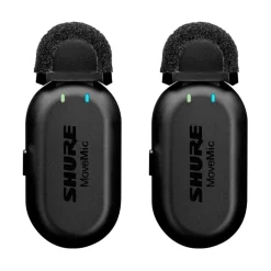 Shure Dual MoveMic Lavalier Microphones and MoveMic Receiver Kit with Charging Cases