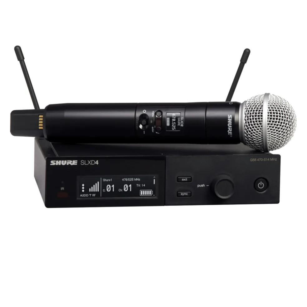 Shure SLX-D System with SLXD2/Beta58 Handheld Transmitter and SLXD4 Digital Wireless Receiver