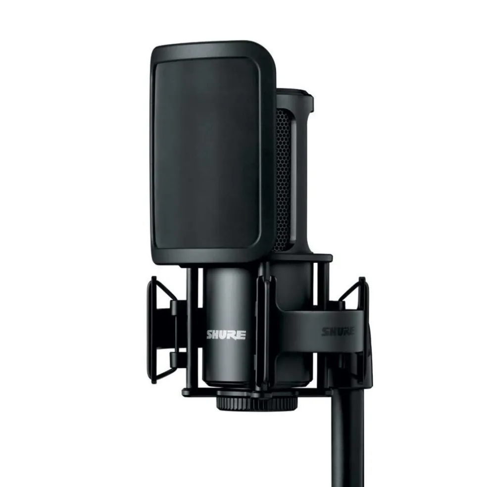 Shure SM4-K Microphone Dual Diaphragm Condenser with Hard Mount and Case - Black