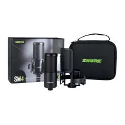 Shure SM4-K Microphone Dual Diaphragm Condenser with Hard Mount and Case - Black
