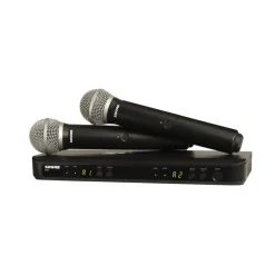 Shure Wireless Dual Handheld System 2 x BLX2PG58 Mic & BLX88 RX Auto Setup: 614-638MHz