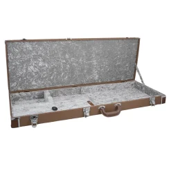 Sky Premium Electric Guitar Hard Case, Brown with Silver Plush Interior