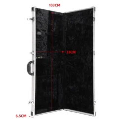 Sky Premium Electric Guitar Hard Case, Silver with Black Plush Interior