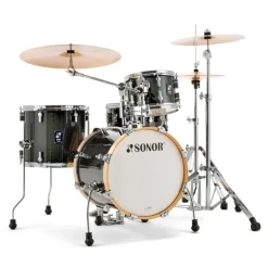Sonor AQX Series Jungle Drum Set, Black Midnight Sparkle