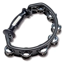 Sonor Black Tambourine With Handle - Steel Jingles