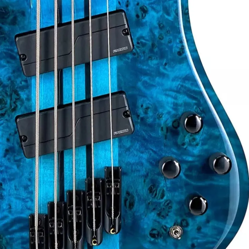 Spector Dimension 5 M/S Bass Guitar - Black & Blue Gloss