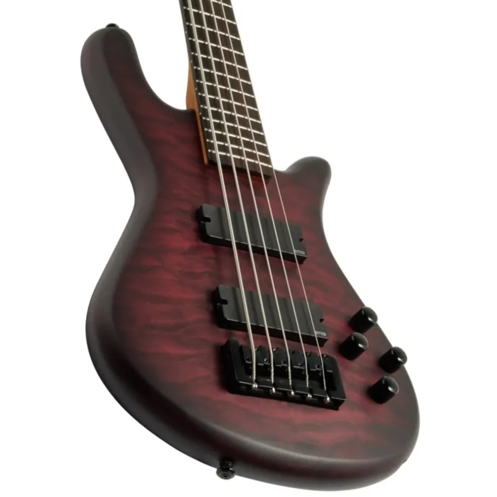 Spector Pulse 5 Bass Guitar - Black Cherry Matte