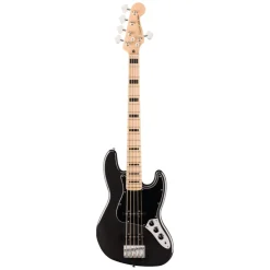 Squier Affinity Series Active Jazz Bass V with Maple Fingerboard and Black Pickguard - Black Metallic