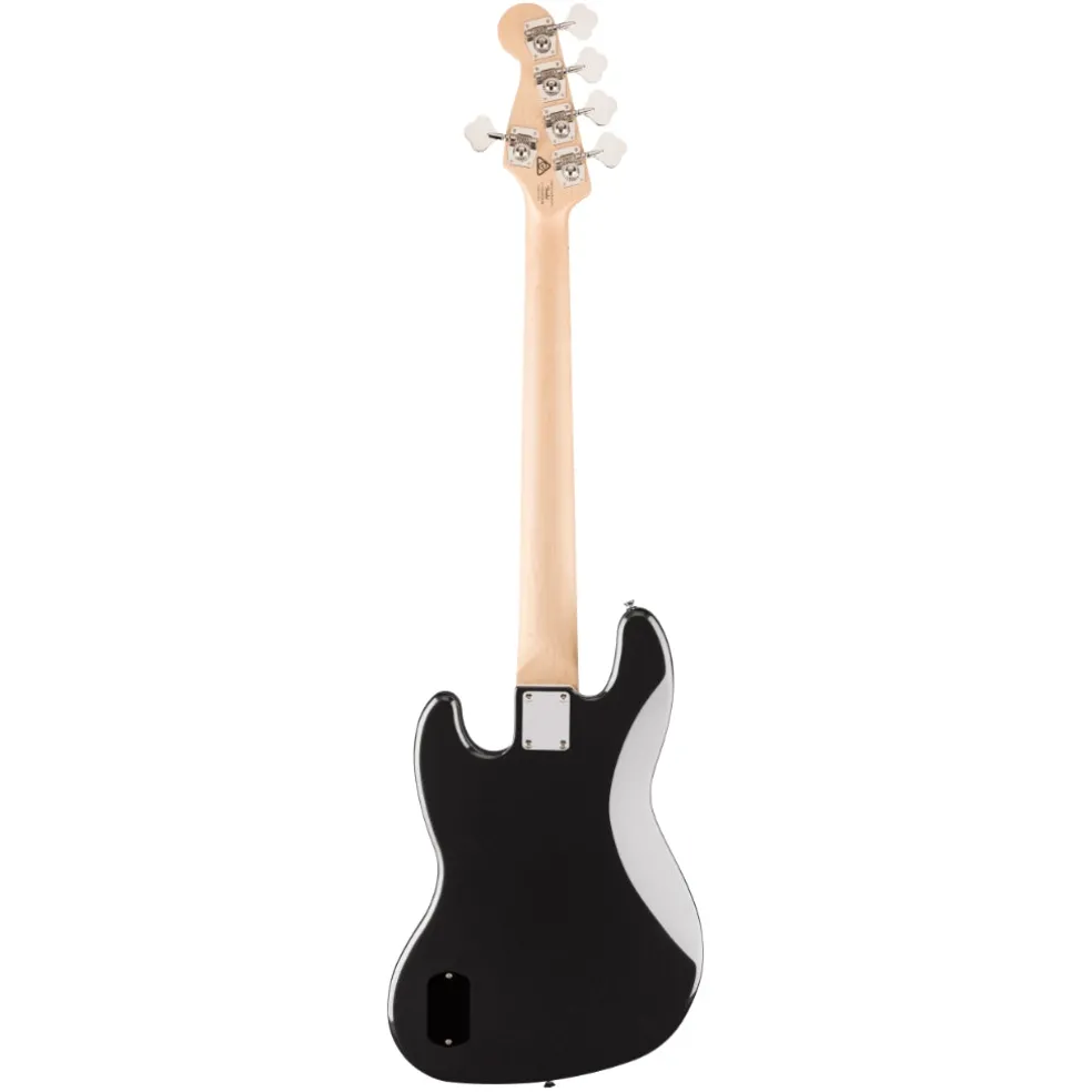 Squier Affinity Series Active Jazz Bass V with Maple Fingerboard and Black Pickguard - Black Metallic
