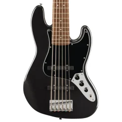 Squier Affinity Series Jazz Bass VI with Laurel Fingerboard and Black Pickguard - Black Metallic
