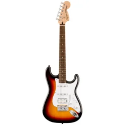 Squier Affinity Series Stratocaster Junior HSS Laurel Fingerboard with White Pickguard - 3 Colour Sunburst