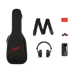 Squier Affinity Series Stratocaster Mustang Micro Pack Laurel Fingerboard with Gig Bag - Black
