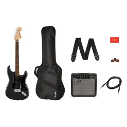 Squier Affinity Series Stratocaster HSS Pack in Charcoal Frost Metallic